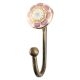 Pink Wheel Flower Ceramic Wall Hook